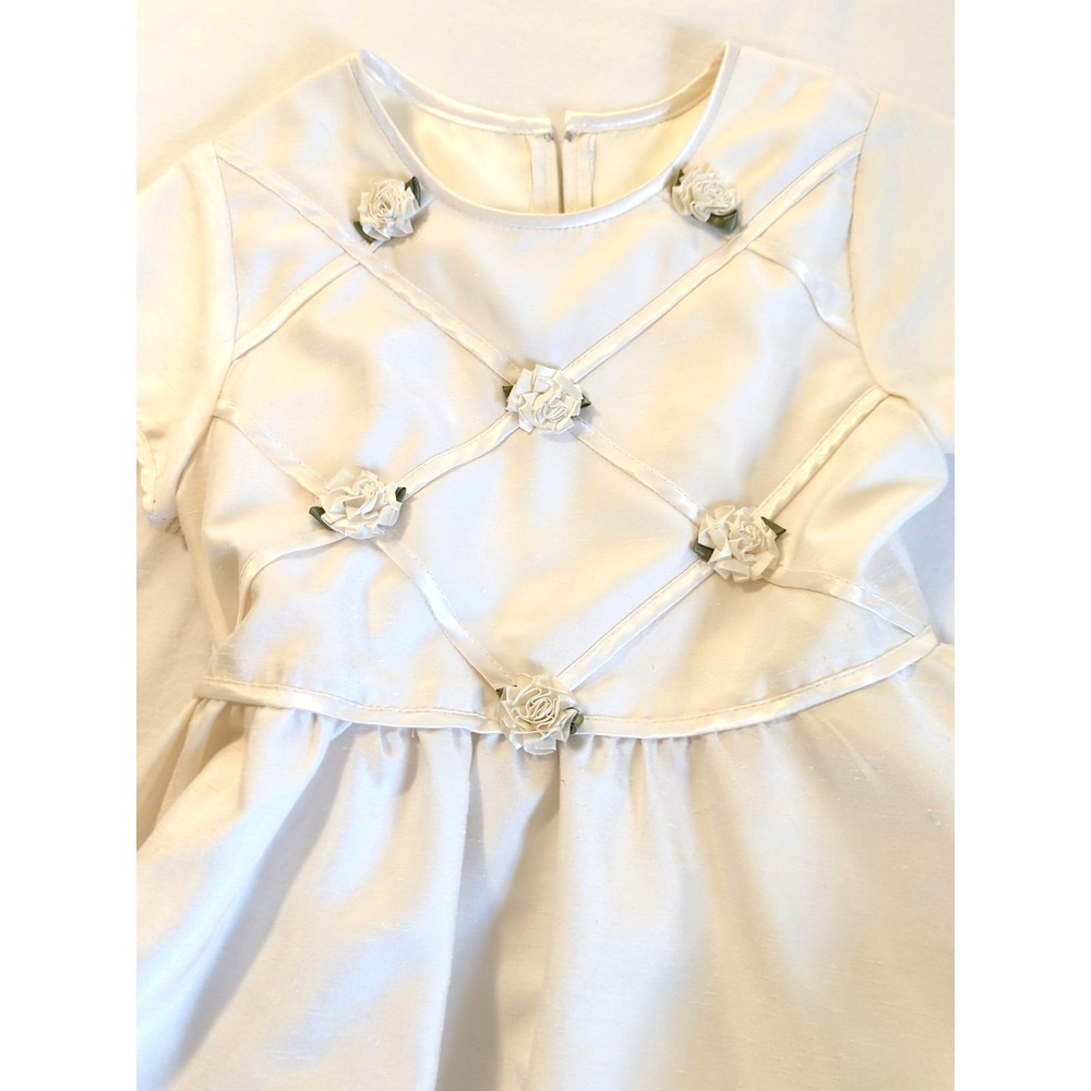 Vtg Sylvia Whyte Dress Girls 7 Special Occasion Party Ribbon Roses Princess